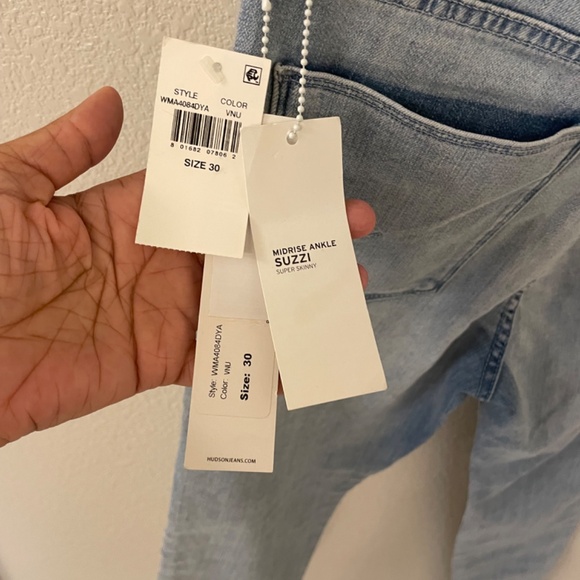 HUDSON JEANS Suzzi Mid Rise Super Skinny Released Hem Patch Size 30 - Picture 4 of 8